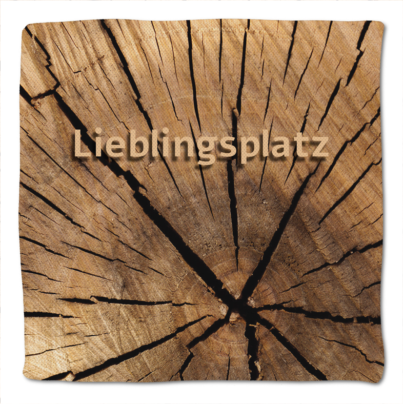 Sitzkissen Holzoptik Lieblingsplatz  40 x 40 x 3 cm